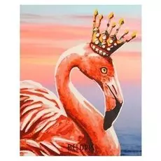 Алмазная картина "Королевский фламинго" 17*21 см
