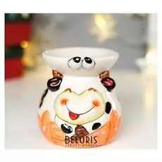 Аромалампа керамика "Бурёнка" 8,5х8,5х10 см