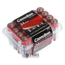 Батарейка алкалиновая Camelion Plus Alkaline, AA, Lr6-24box (Lr6-pb24), 1.5в, набор 24 шт.