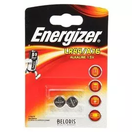 Батарейка алкалиновая Energizer, Lr44 (A76, V13ga)-2bl, блистер, 2 шт.