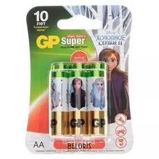 Батарейка алкалиновая GP "Холодное сердце Ii", AA, Lr6-6bl, 1.5в, блистер, 6 шт.