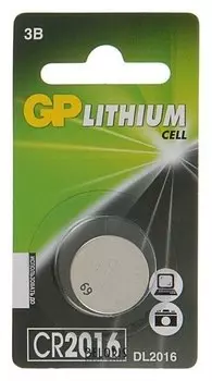 Батарейка литиевая GP, Cr2016-1bl, 3В, блистер, 1 шт.