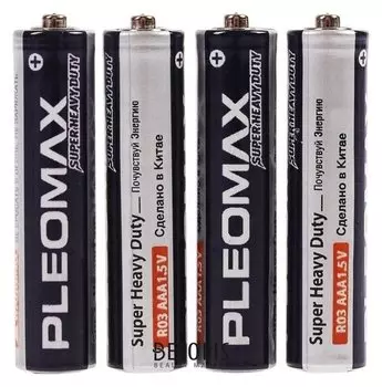 Батарейка солевая Pleomax Super Heavy Duty, Aaa, R03-4s, 1.5в, спайка, 4 шт.