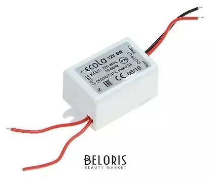 Блок питания для светодиодной ленты Ecola, 6 Вт, 220-12 В, Ip20
