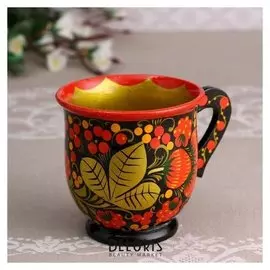 Бокал, 9х9 см, хохлома