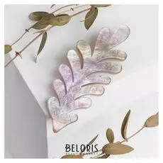 Брошь "Ветвь" блестящая, цвет розово-зелёный