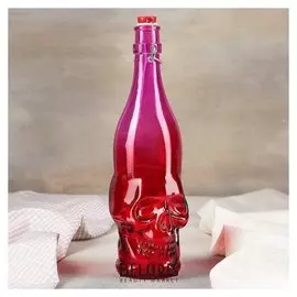 Бутылка с бугельным замком «Череп», 1,5 л, 10×10×31 см