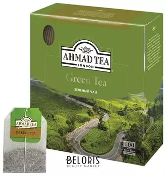 Чай Ahmad (Ахмад) "Green Tea", зеленый, 100 пакетиков по 2 г, 478i-08