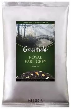 Чай Greenfield (Гринфилд) "Royal Earl Grey", черный с бергамотом, листовой, 250 г, пакет, 0975-15