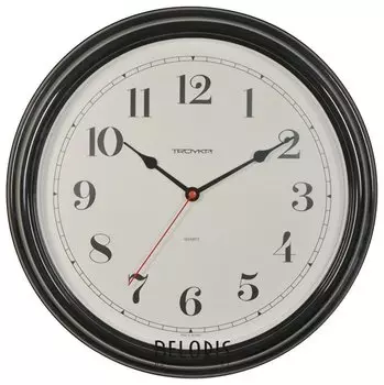 Часы настенные TROYKA 88880886, круг, белые, черная рамка, 31х31х4,5 см