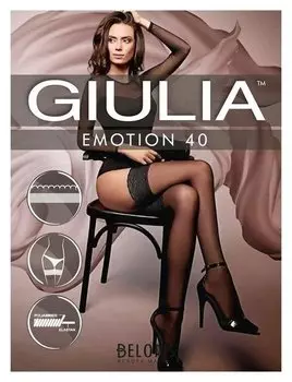 Чулки женские Giulia Emotion 40, цвет чёрный (Nero), размер 3-4 (M-L)