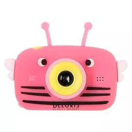 Детский цифровой фотоаппарат Children's Fun Camera Bee "Пчела", модель 4356857, малиновый