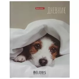 Дневник 1-11 класс 40 л., твердый, глянцевая ламинация, "Милый щенок"
