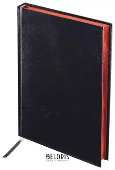 Ежедневник недатированный А5 (138х213 мм) Brauberg "Black Jack", под старинную кожу, 160 л., красный срез, черный, 123844