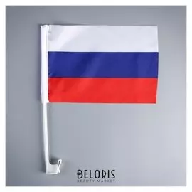 Флаг россии 30х20 см, шток (36 см), полиэстер