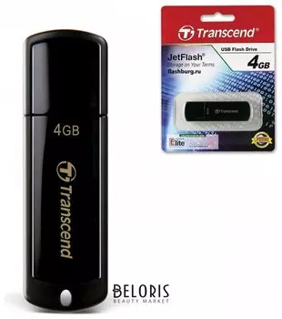 Флэш-диск 4 GB, TRANSCEND Jet Flash 350, USB 2.0, черный