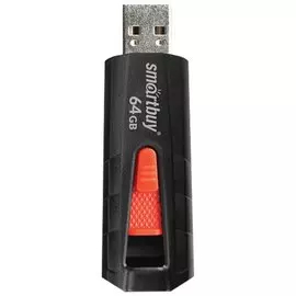 Флэш-диск 64 GB SMARTBUY Iron USB 3.0, черный/красный