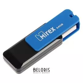 Флешка Mirex City Blue, 64 Гб, Usb2.0, чт до 25 мб/с, зап до 15 мб/с, цвет черный-синий