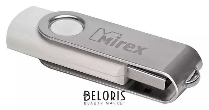 Флешка Mirex Swivel White, 16 Гб, Usb2.0, чт до 25 мб/с, зап до 15 мб/с, белая