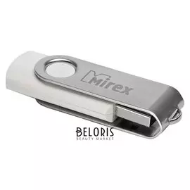 Флешка Mirex Swivel White, 8 Гб, Usb2.0, чт до 25 мб/с, зап до 15 мб/с, белая
