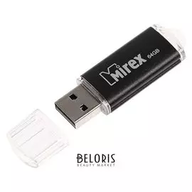 Флешка Mirex Unit Black, 64 Гб, Usb2.0, чт до 25 мб/с, зап до 15 мб/с, черная