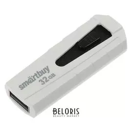 Флешка Smartbuy Iron White/black, 32 Гб, Usb2.0, чт до 25 мб/с, зап до 15 мб/с, бело-черная