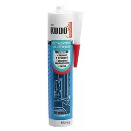 Герметик Kudo, санитарный, силиконовый, белый, 280 мл