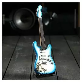 Гитара сувенирная "Fender Electric" синяя, на подставке 24х8х2 см