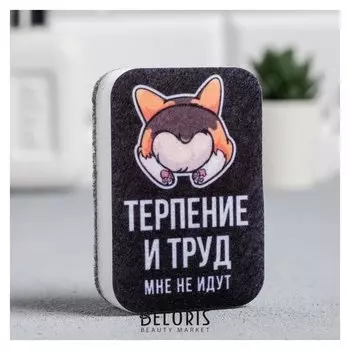 Губка для мытья посуды «Терпение и труд, мне не идут» 9х6 см