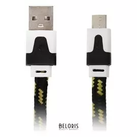 Кабель Ritmix Rcc-211, Micro Usb-usb, тканевая оплетка, 1 м, черный