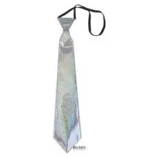Карнавальный галстук «Блеск», на резинке, цвет серебряный
