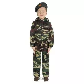Карнавальный костюм "Спецназ", куртка с капюшоном, брюки, берет, рост 140 см