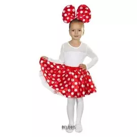 Карнавальный набор «Милашка», 2 предмета: ободок, юбка, 3-6 лет, цвет красный