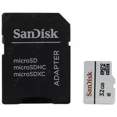 Карта памяти micro SDHC, 32 GB, SANDISK, 20 Мб/сек. (class 10), с адаптером