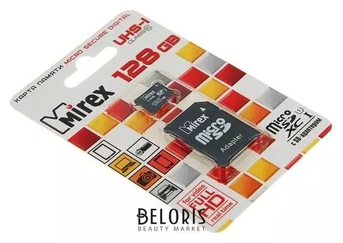 Карта памяти Mirex Microsd, 128 Гб, Sdxc, Uhs-i, класс 10, с адаптером SD