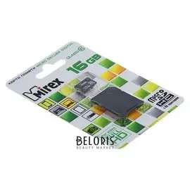 Карта памяти Mirex Microsd, 16 Гб, Sdhc, класс 10, с адаптером SD