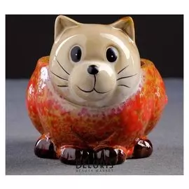 Кашпо керамическое "Кошка"
