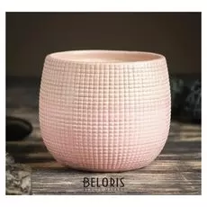 Кашпо керамическое розовое 10*10*10 см