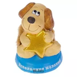 Керамика фигурка "Пёс со звездой" 6,5х4х7 см