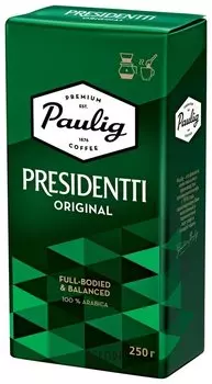 Кофе молотый Paulig (Паулиг) "President", натуральный, 250 г, вакуумная упаковка, 16567