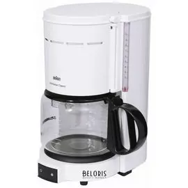 Кофеварка капельная BRAUN KF47/1, 1000 Вт, объем 1,3 л, автоотключение, белая