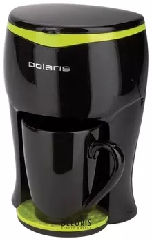 Кофеварка капельная POLARIS PCM 0109, 350 Вт, 1 порция за цикл, 1 чашка в комплекте, пластик, черный