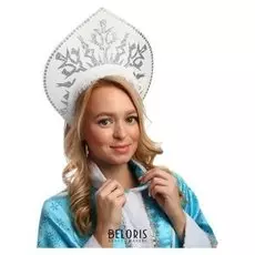 Кокошник "Снежинка серебро" кнс-3-3