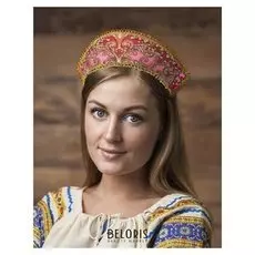 Кокошник "Вдохновение" на розовом, ппл-6