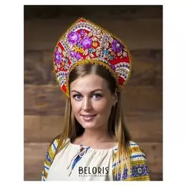 Кокошник "Восторг" на красном