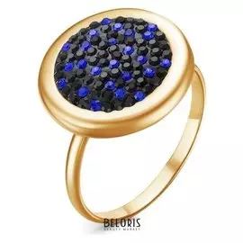 Кольцо "Метеорит", позолота, цвет чёрно-синий, 20,5 размер