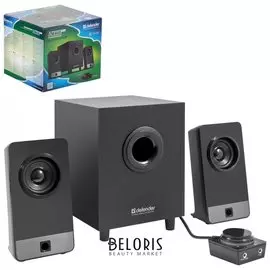 Колонки компьютерные DEFENDER I-Wave S16, 2.1, 16 Вт, пульт ДУ, пластик/дерево, черные