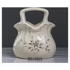 Конфетница "Сумочка", бежевая, 25 см