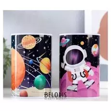 Копилка металл банка "Космический пейзаж" 12х8х8 см
