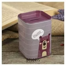Копилка металл "Зверята" 10х7,5х7,5 см